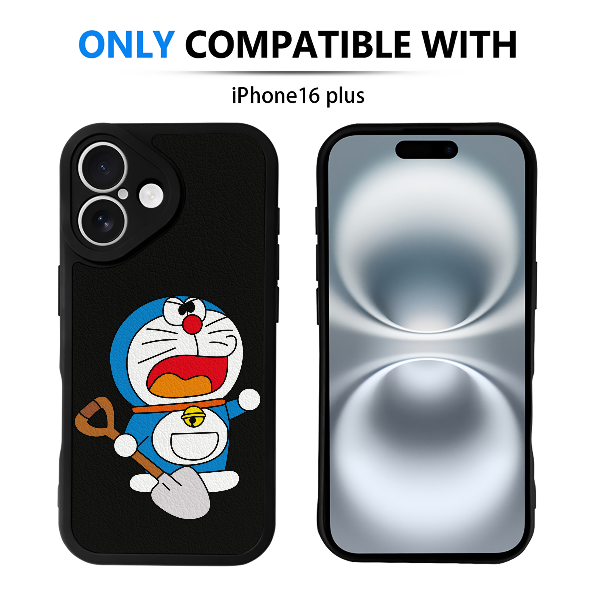 （画像用） ドラえもん Doraemon 【iPhone 16シリーズ対応】シリコンスマホケース（レザー調） 材質：シリコン